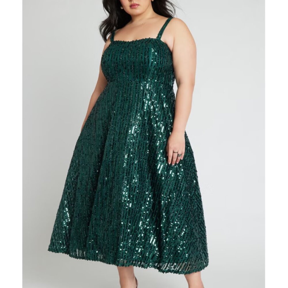Eloquii Flare Sequin Party Dress - Size 16